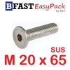 สกรูหัวจมเตเปอร์สแตนเลส SUS M20 x 65 (1 ตัว/ถุง)