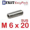สกรูตัวหนอนสแตนเลส SUS M6 x 20 (6 ตัว/ถุง)