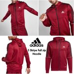 Adidas 3 Stripe Full zip Hoodie Jacket