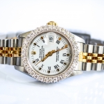 Rolex Date-just Ladysize เลขโรมัน ขอบเพชร(Sold)