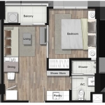 ขายคอนโด The Key Phahonyothin พหลโยธิน 34 แบบ1 ห้องนอน ( ห้องเปล่า )พื้นที่ 33 ตรม. ชั้น 4 วิวสระวิวสวน