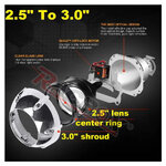 Center ring สามารถทำให้โปรเจคเตอร์ 2.5 นิ้วใส่ฝาครอบ 3 นิ้วได้ จำนวน 1 คู่