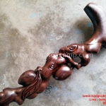 ไม้เท้า แกะลายลูกท้อ ทรงโบราณ สวย คลาสิก (10)