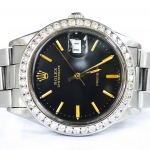 Rolex oyster perpetual date หน้าดำ ขอบเพชร(Sold)