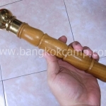 ไม้มงคลหายาก... ไม้ตะพด(พยอม) ลายสวยมาก หัวขุน+ท้ายทองเหลือง ยาว105ซม