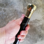 ไม้ตะพด ไม้เท้า หัวทองเหลือง ประดับเหรียญ ร.5 (เหรียญใหญ่) (แบบ24)