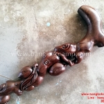 ไม้เท้า แกะลายลูกท้อ ทรงโบราณ สวย คลาสิก (7)