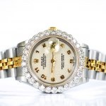 Rolex Date-just Ladysize หน้าคอม ขอบเพชร(Sold)