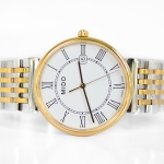 Mido Dorada Quartz สองกษัตริย์ หน้าขาว หลักโรมัน