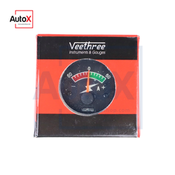 เกจวัดแอมป์ แอมป์มิเตอร์ 60A หน้าปัดดำ มีไฟที่จอ ยี่ห้อVeethree