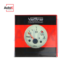 เกจวัดความร้อน 24V หน้าปัดขาว พร้อมเซนเซอร์ ยี่ห้อVeethree
