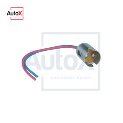 ขั้วไฟปลอกเหล็ก 2จุด พร้อมสายไฟ แบบแผ่นรองไฟเบอร์เบกาไลท์ อย่างดี