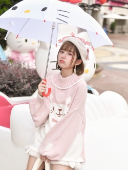 SNBL Girl : เสื้อกันหนาวแฟชั่นสไตล์ญี่ปุ่นลายกระต่าย แขนยาว ใส่แบบหลวมๆ น่ารักๆ แบรนด์แท้