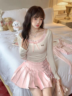 Bobon21 : พรีออเดอร์ เสื้อแขนยาวถักคอกว้าง และ สายเดี่ยวน่ารักๆ (ราคาแยกชิ้น) แบรนด์แท้