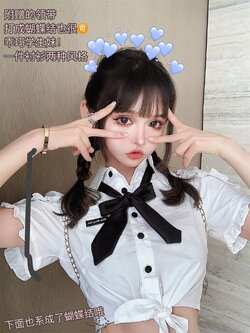 Girly Fancy Club : พรีออเดอร์ เสื้อเชิ๊ตแฟชั่นแขนสั้นน่ารักๆ ครอปสั้นผูกเอว (สินค้าไม่รวมเนคไท)