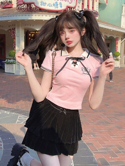 Bobon21 : พรีออเดอร์ เสื้อยืดแฟชั่นสไตล์ญี่ปุ่นน่ารัก แขนสั้น แบรนด์แท้