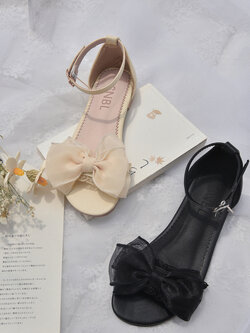 SNBL Girl : พรีออเดอร์ รองเท้าแตะแฟชั่นน่ารักๆ ประดับโบว์ มีให้เลือก 2สี แบรนด์แท้