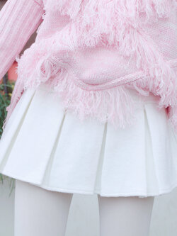 พรีออเดอร์ : กระโปรงมินิผ้าขนหนาฤดูหนาวจีบรอบ (แบบสั้นมากแนะนำใส่กับแลคกิ้งหรือใส่ทับกางเกงด้านในค่ะ)