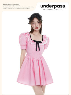 Underpass : พรีออเดอร์ ชุดเดรสแฟชั่นสไตล์หวานแขนตุ๊กตา แบรนด์แท้