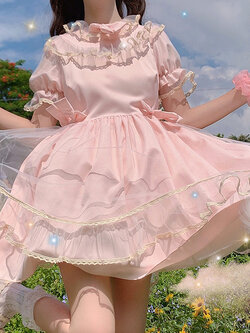 พรีออเดอร์ : เดรสแฟชั่นสไตล์โลลิต้าหวานๆ น่ารักๆ มีให้เลือก 2สี สำเนา