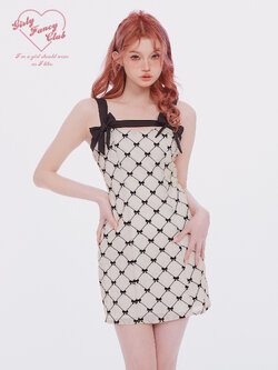 Girly Fancy Club : พรีออเดอร์ เดรสแฟชั่นแขนกุดพิมพ์ลาย แบรนด์แท้