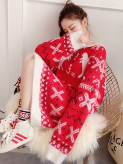 Qimi : พรีออเดอร์ เสื้อสเวตเตอร์ เสื้อกันหนาวเข้าเทศกาลคริสต์มาส มีให้เลือก2สี ขนนุ่มผ้าหนา