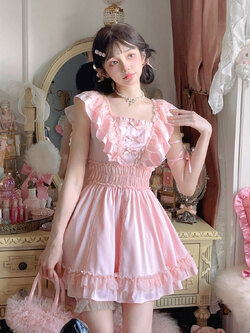 Bobon21 : พรีออเดอร์ เดรสแฟชั่นสไตล์หวานน่ารัก แขนกุด แบรนด์แท้