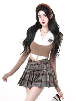 JOYKIKI : พรีออเดอร์ เสื้อแฟชั่นแขนยาว แต่งปลอมสองชิ้น งานป้ายแบรนด์