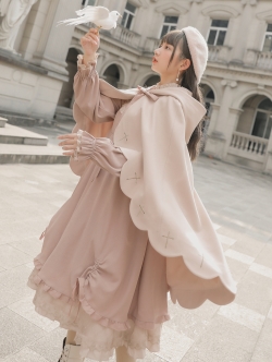 SNBL Girl : เสื้อโค้ทคลุมแฟชั่นสไตล์ญี่ปุ่นมีฮูทน่ารักๆ ด้านหลังปักลายปีก แบรนด์แท้