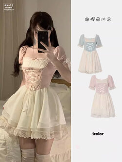 พรีออเดอร์ : เดรสแฟชั่นสไตล์หวานน่ารักโลลิต้า (No Brand)