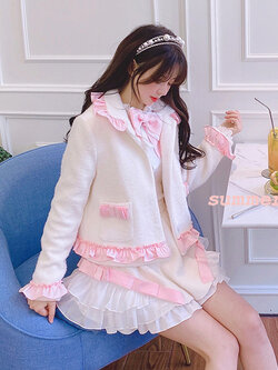 Summer Joy : พรีออเดอร์ เสื้อแจ็คเก็ตกันหนาวผ้าขนหนา มีฮู๊ด แต่งระบายน่ารักๆ และ กระโปรงแฟชั่นแต่งระบายน่ารักๆ ตามแบบ มีให้เลือกแบบสั้นและแบบยาว (ราคาสินค้าแยกชิ้น) แบรนด์แท้