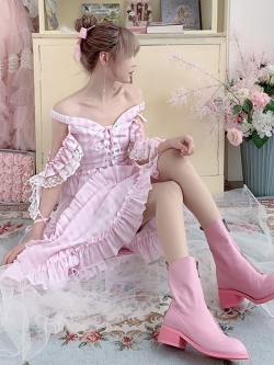 Summer Joy : เสื้อครอปสั้นลายสก็อต แต่งระบายเก๋ๆ ตามแบบ สามารถใส่คลุมทับเดรสได้แบบสวยๆ ค่ะ