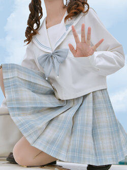 SNBL Girl : พรีออเดอร์ กระโปรงแฟชั่นลายสก็อตรุ่น Disney joint Cinderella original Mori ขอบกระโปรงปักข้อความ ( มีให้เลือกความยาว 4 ขนาด ) แบรนด์แท้