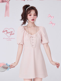 Girly Fancy Club : พรีออเดอร์ เดรสแขนสั้นผ่าหลังตามแบบ แบรนด์แท้