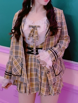 Summer Joy : เสื้อสูทแฟชั่นสไตล์นักเรียนญี่ปุ่นแขนยาว งานแบรนด์