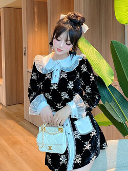 Summer Joy : พรีออเดอร์ ชุดเซ็ทแฟชั่นสีดำหลายหมี เสื้อและกระโปรงมีให้เลือก 2 แบบ (ราคาแยกชิ้น) แบรนด์แท้