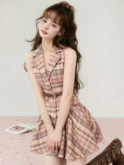 Acaine : พรีออเดอร์ ชุดเซ็ทแฟชั่น (ราคาแยกชิ้น) เสื้อแขนกุด / กระโปรงจีบเข้าชุด แบรนด์แท้