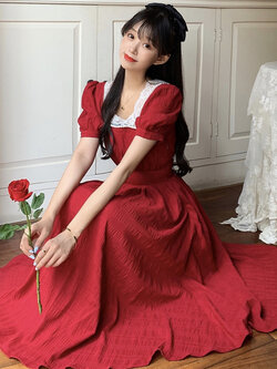 พรีออเดอร์ : เดรสยาวฤดูร้อนแฟชั่นสไตล์หวานน่ารักๆ ผ้าใส่สบายไม่ร้อน สามารถใส่ได้สองฝั่ง หน้า-หลัง มีให้เลือก 2สี