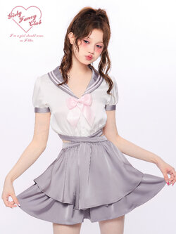 Girly Fancy Club : พรีออเดอร์ เดรสแฟชั่นสไตล์ญี่ปุ่น แต่งปลอมสองชิ้น แบรนด์แท้