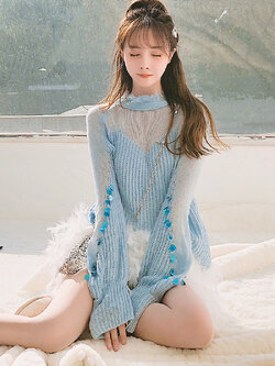 พรีออเดอร์ : เสื้อไหมพรม เสื้อถักแขนยาว ช่วงบนและแขนแบบบางน่ารักๆ มีให้เลือก 2สี