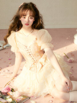 Acaine : พรีออเดอร์ เดรสแฟชั่นสไตล์ฝรั่งเศส งานผ้าปักลายสวยหวาน แบรนด์แท้