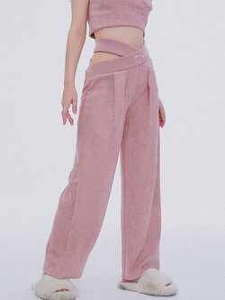 Girly Fancy Club : พรีออเดอร์ กางเกงฤดูหนาวขายาวขากว้างเอวสูงหนังนิ่ม แบรนด์แท้