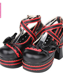 Angelic imprint : พรีออเดอร์ รองเท้าแฟชั่นสไตล์ญี่ปุ่นน่ารักๆ มีให้เลือก 5สี หนัง PU สูง 9.5 ซม. แบรนด์แท้