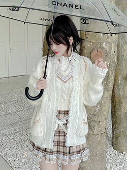 Summer Joy : พรีออเดอร์ เสื้อคลุมคาร์ดิแกนสไตล์หวาน เสื้อคลุมไหมพรม มีให้เลือก 2สี แบรนด์แท้