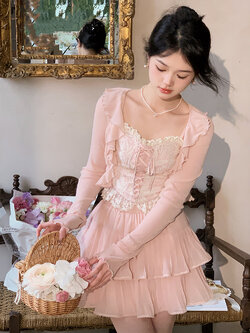 Acaine : พรีออเดอร์ เสื้อคลุมแขนยาวแบบบาง มีให้เลือก 2สี