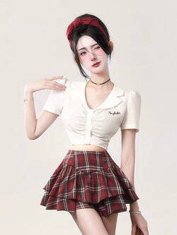 JOYKIKI : พรีออเดอร์ เสื้อยืดเข้ารูป และ กระโปรงกางเกงลายสก็อตแฟชั่น งานป้ายแบรนด์