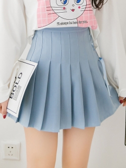 พรีออเดอร์ : กระโปรงแฟชั่นสไตล์เกาหลีญี่ปุ่นจีบรอบ กระโปรงเทนนิส แต่งสายริบบิ้นน่ารักๆ เนื้อผ้ายืดหยุน มีกางเกงซับในตัว (มีให้เลือก 4 สี)