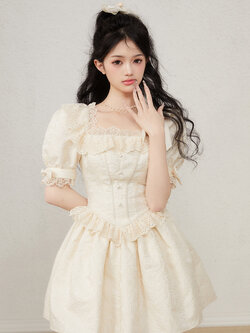 Acaine : พรีออเดอร์ เดรสแฟชั่นสไตล์เจ้าหญิง แบบสวยหวาน มีให้เลือก 2สี แบรนด์แท้