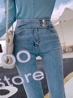 Palglg : พรีออเดอร์ กางเกงยีนส์ขายาวทรงสลิมเอวสูง แบรนด์แท้