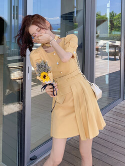 Palglg : พรีออเดอร์ เดรสแฟชั่นสไตล์เกาหลี แบบเรียบสวยทรงเก๋ งานแบรนด์